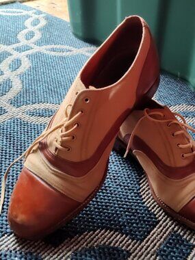 Sacha Grenson Mens Shoes Leather & Canvas Summer 8 D Cap Toe Brogue England